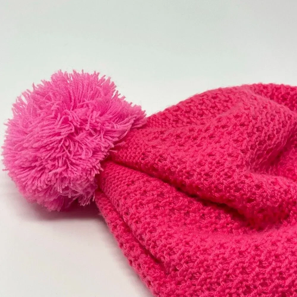 Mountain Dew Winter Pom Pom Beanie Hat Logo Pink OSFM One Size Chaos Brand